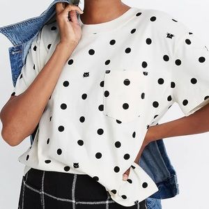 Madewell Polka Dot Easy Crop Pocket Tee